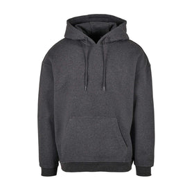 Build your Brand Basic Oversize Hoodie - BB006 in charcoal against a white background