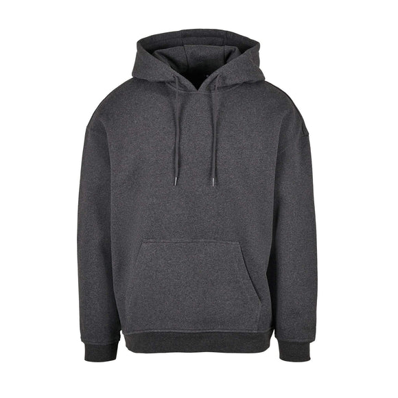 Build your Brand Basic Oversize Hoodie - BB006 in charcoal against a white background