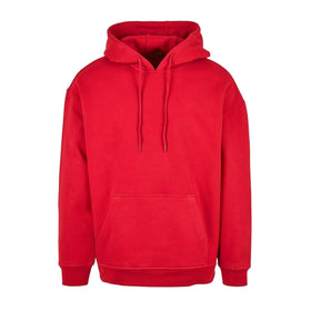 Build your Brand Basic Oversize Hoodie - BB006 in city red against a white background