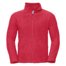 Russell Full-Zip Outdoor Fleece - 870M in classic red on a white background.