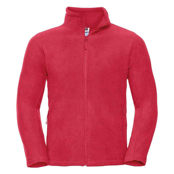 Russell Full-Zip Outdoor Fleece - 870M in classic red on a white background.