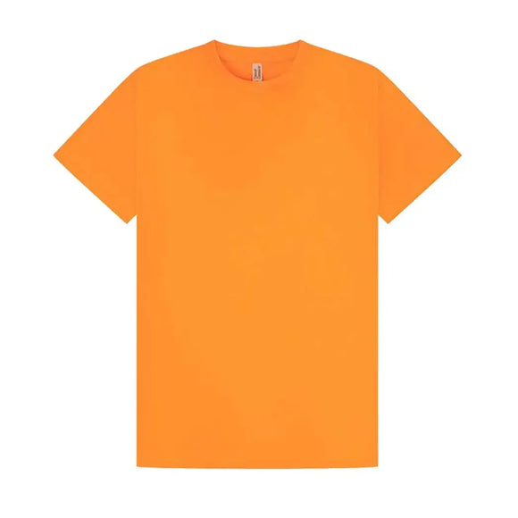 Promo Tech T-Shirt in cyber orange against a white background
