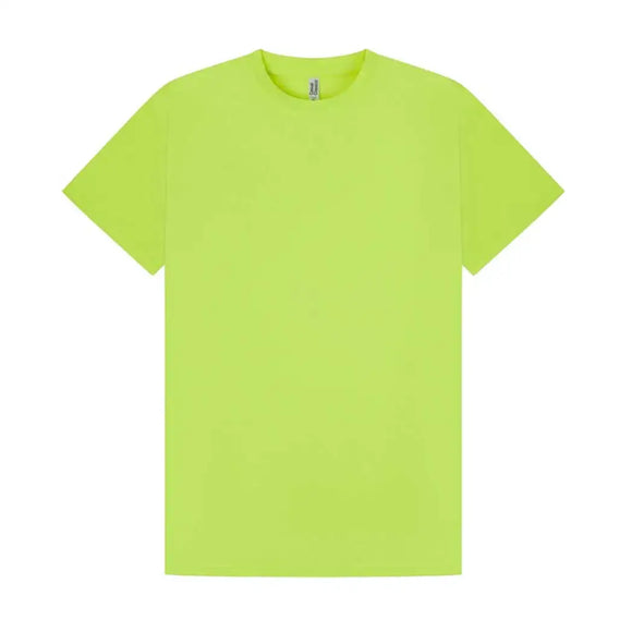 Promo Tech T-Shirt in cyber yellow against a white background