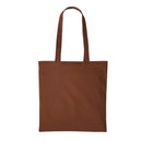 A dark brown long handle tote bag made of cotton, displayed against a white background. Nutshell Cotton Shopper - RL100