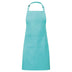 A duck egg blue bib apron with a neck strap and front pocket, displayed on a plain background. Colours Bib Apron with Pocket - PR154