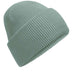 Beechfield Classic Engineered Deep-Cuffed Beanie - B385R in dusty green on a white background