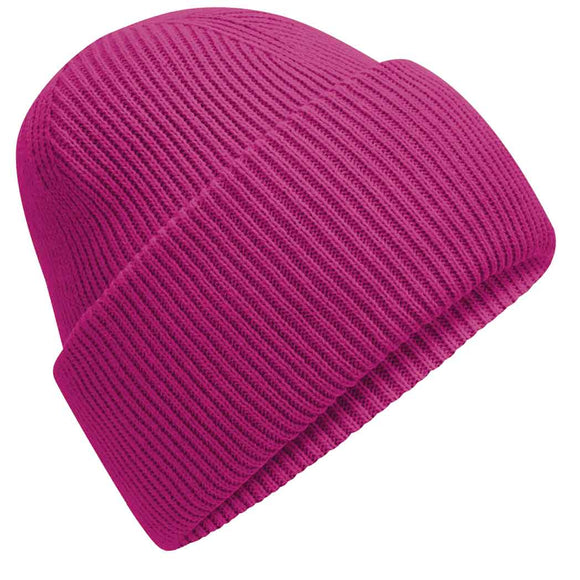 Beechfield Classic Engineered Deep-Cuffed Beanie - B385R in festival fuchsia on a white background