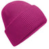 Beechfield Classic Engineered Deep-Cuffed Beanie - B385R in festival fuchsia on a white background