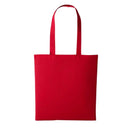 A fire red long handle tote bag made of cotton, displayed against a white background. Nutshell Cotton Shopper - RL100