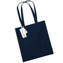 French navy Beechfield EarthAware® Organic Bag For Life - W801 tote bag on a white background