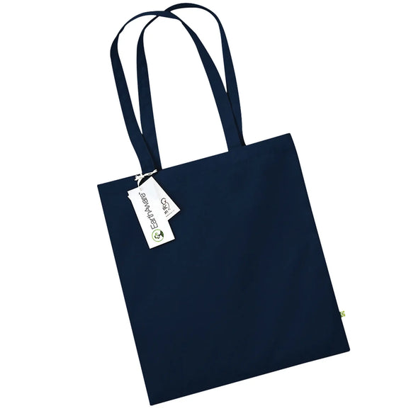 French navy Beechfield EarthAware® Organic Bag For Life - W801 tote bag on a white background