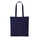 A French dark navy long handle tote bag made of cotton, displayed against a white background. Nutshell Cotton Shopper - RL100