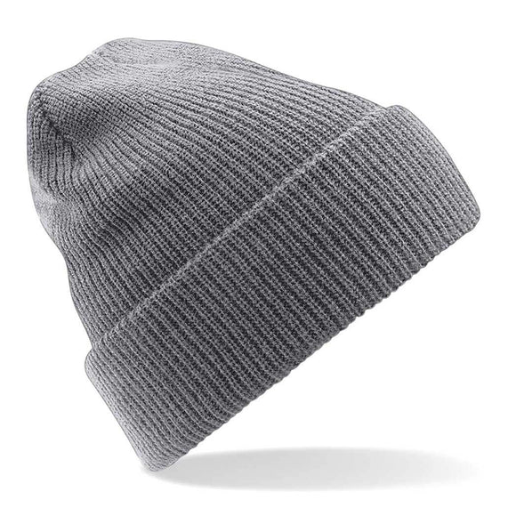 Beechfield Heritage Beanie - B425 in Graphite grey on a white background
