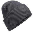 Beechfield Classic Engineered Deep-Cuffed Beanie - B385R in graphite grey on a white background