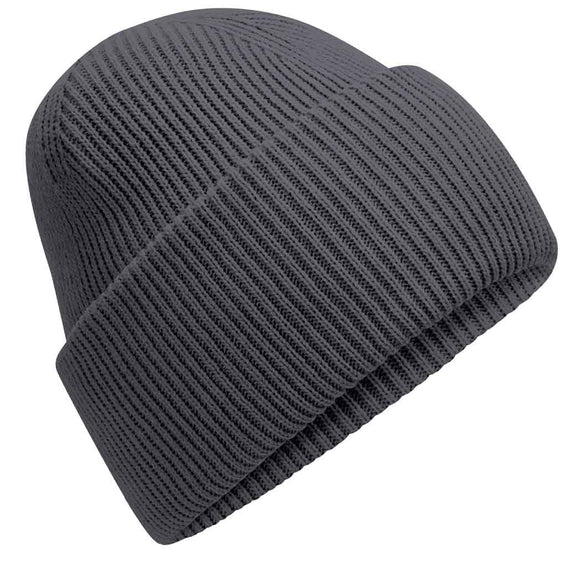 Beechfield Classic Engineered Deep-Cuffed Beanie - B385R in graphite grey on a white background
