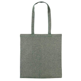 Nutshell Recycled Cotton Shopper - RL600 Green marl tote bag on a white background