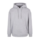 Build your Brand Basic Oversize Hoodie - BB006 in heather grey against a white background