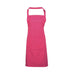 A hot pink bib apron with a neck strap and front pocket, displayed on a plain background. Colours Bib Apron with Pocket - PR154