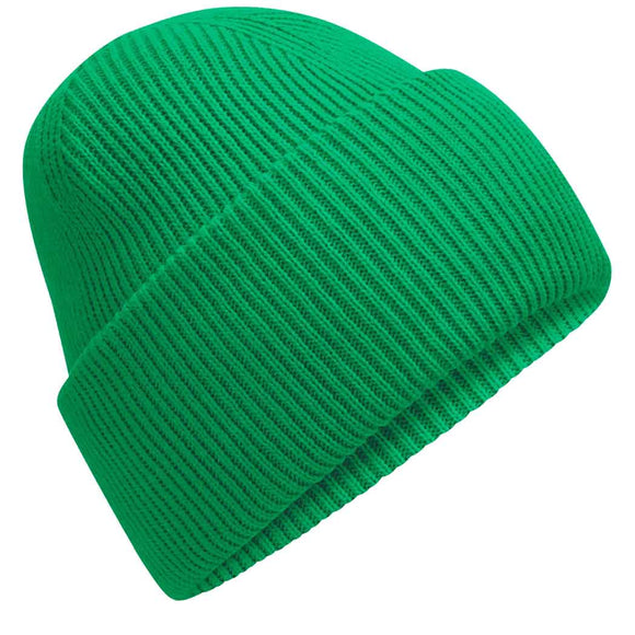 Beechfield Classic Engineered Deep-Cuffed Beanie - B385R in kelly green on a white background
