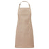 A latte brown bib apron with a neck strap and front pocket, displayed on a plain background. Colours Bib Apron with Pocket - PR154