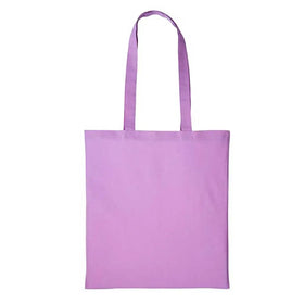 A Lavender purple long handle tote bag made of cotton, displayed against a white background. Nutshell Cotton Shopper - RL100