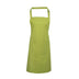 A lime green bib apron with a neck strap and front pocket, displayed on a plain background. Colours Bib Apron with Pocket - PR154