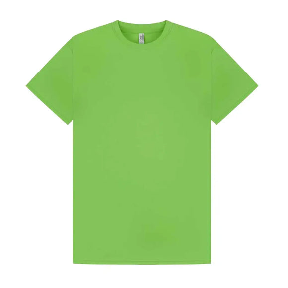 Promo Tech T-Shirt in lime green against a white background