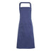 A marine blue bib apron with a neck strap and front pocket, displayed on a plain background. Colours Bib Apron with Pocket - PR154