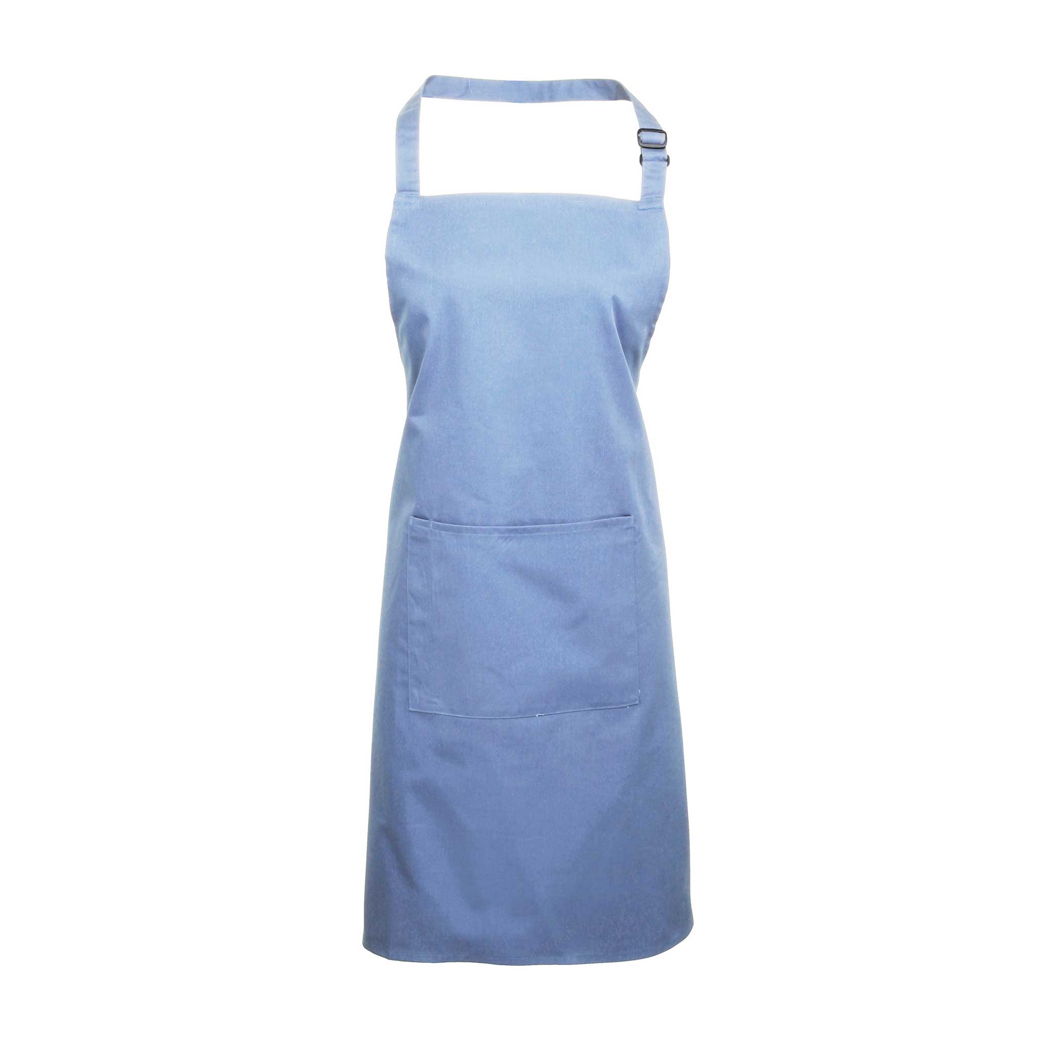 Buy mid-blue Colours Bib Apron with Pocket - PR154