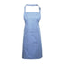A mid blue bib apron with a neck strap and front pocket, displayed on a plain background. Colours Bib Apron with Pocket - PR154