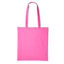 A mid pink long handle tote bag made of cotton, displayed against a white background. Nutshell Cotton Shopper - RL100