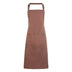 A mocha brown bib apron with a neck strap and front pocket, displayed on a plain background. Colours Bib Apron with Pocket - PR154