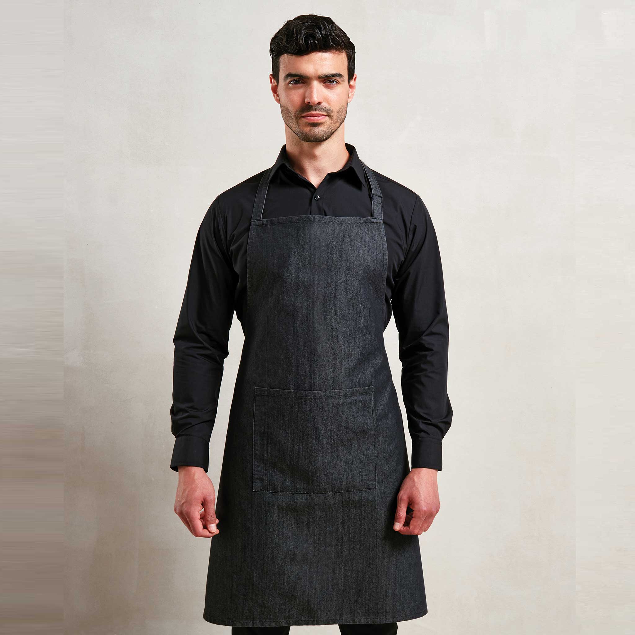 Denim Bib Apron with Pocket - PR154 - 0