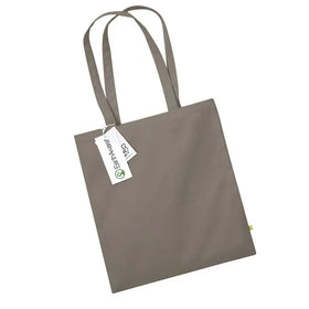 Mushroom grey Beechfield EarthAware® Organic Bag For Life - W801 tote bag on a white background