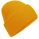 Beechfield Classic Engineered Deep-Cuffed Beanie - B385R in mustard on a white background
