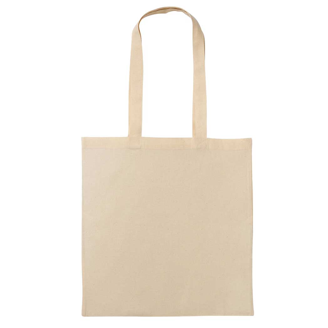 Beige tote bag on a white background