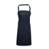 A navy blue bib apron with a neck strap and front pocket, displayed on a plain background. Colours Bib Apron with Pocket - PR154
