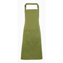 An oasis green bib apron with a neck strap and front pocket, displayed on a plain background. Colours Bib Apron with Pocket - PR15
