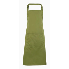 An oasis green bib apron with a neck strap and front pocket, displayed on a plain background. Colours Bib Apron with Pocket - PR15