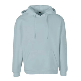 Build your Brand Basic Oversize Hoodie - BB006 in ocean blue against a white background