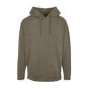 Build your Brand Basic Oversize Hoodie - BB006 in olive green against a white background