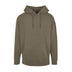 Build your Brand Basic Oversize Hoodie - BB006 in olive green against a white background