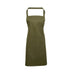 An olive green bib apron with a neck strap and front pocket, displayed on a plain background. Colours Bib Apron with Pocket - PR154