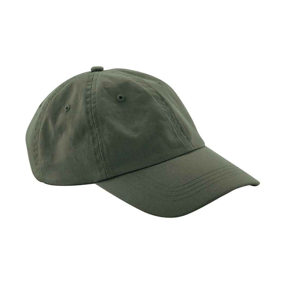 Beechfield Dad Cap - B653 in olive green on a white background
