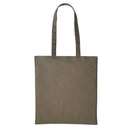 An olive green long handle tote bag made of cotton, displayed against a white background. Nutshell Cotton Shopper - RL100