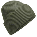 Beechfield Classic Engineered Deep-Cuffed Beanie - B385R in olive green on a white background