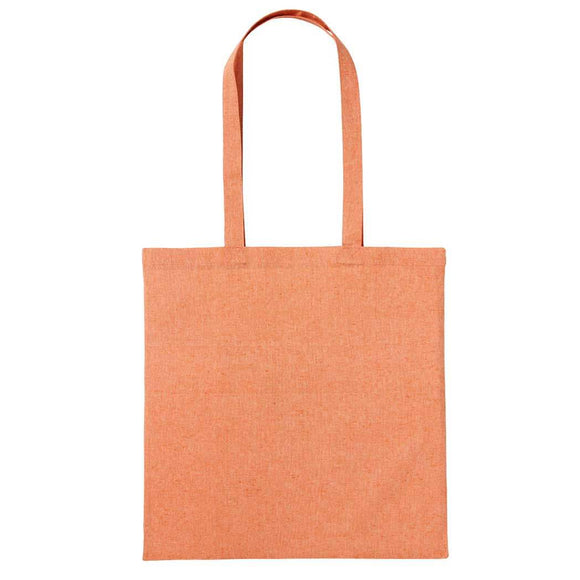 Nutshell Recycled Cotton Shopper - RL600 Orange marl tote bag on a white background