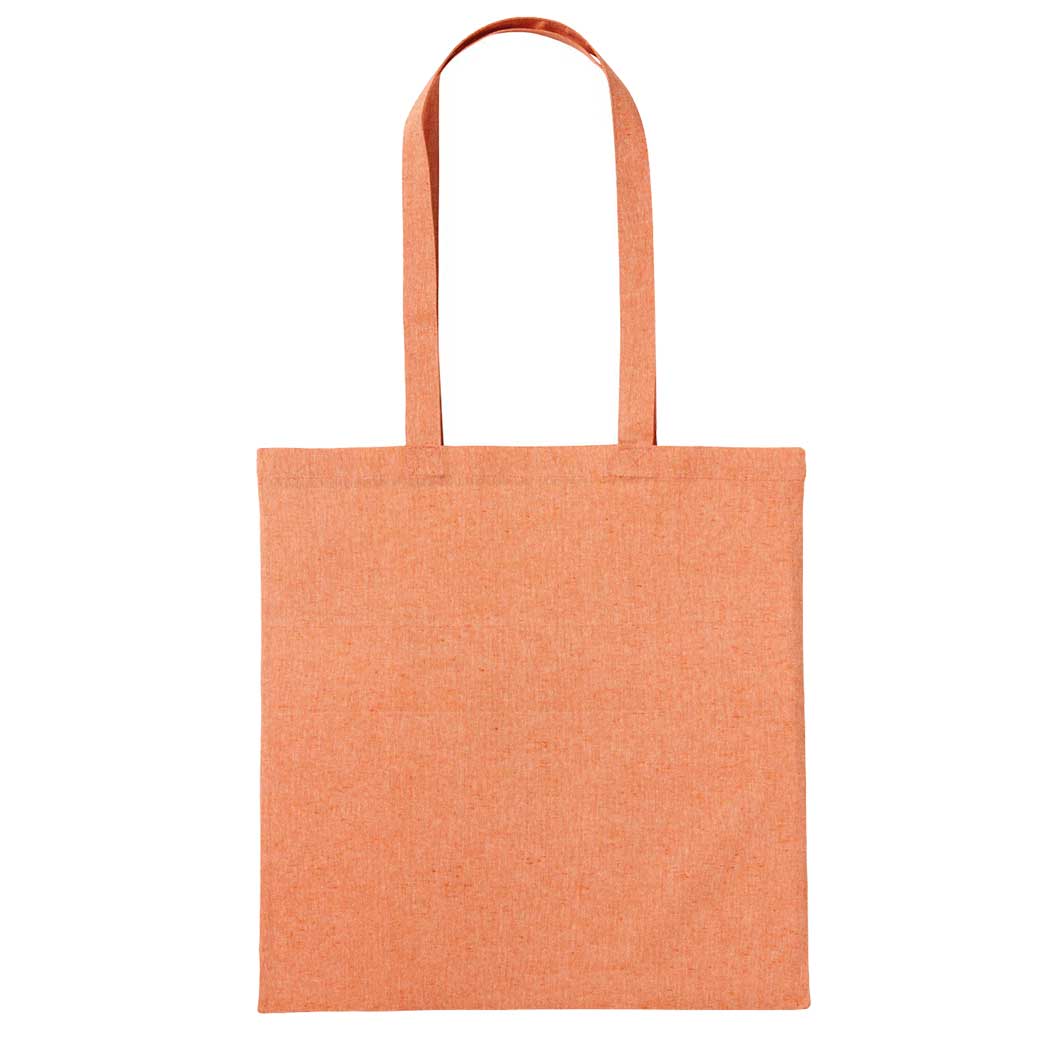 Orange tote bag on a white background