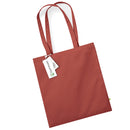 Orange rust Beechfield EarthAware® Organic Bag For Life - W801 tote bag on a white background