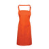 An orange bib apron with a neck strap and front pocket, displayed on a plain background. Colours Bib Apron with Pocket - PR154